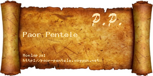 Paor Pentele névjegykártya